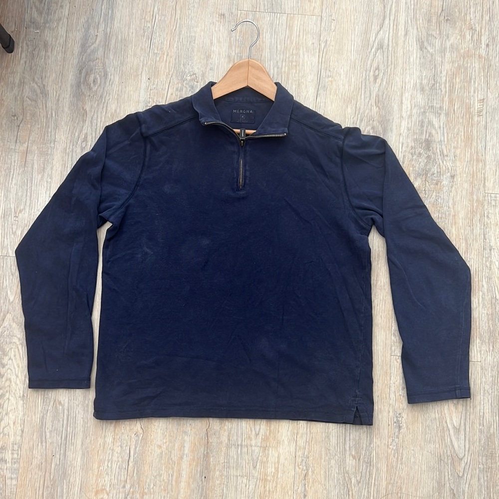 Medium Vintage Navy Blue Quarter-zip